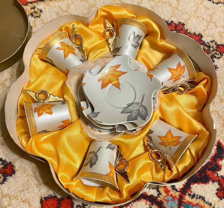 Элегантный кофейный набор 6 персон | Декор "Золотая Осень"