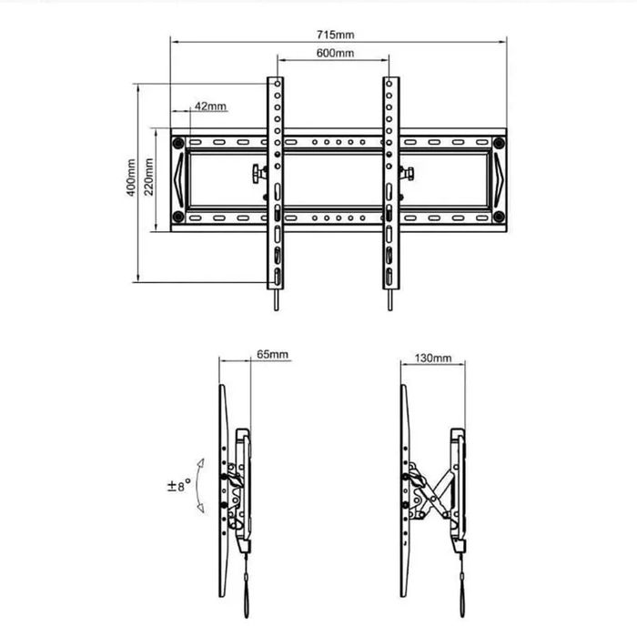 TV uchun kronshteyn diagonali 65"-90" NB DF80-T