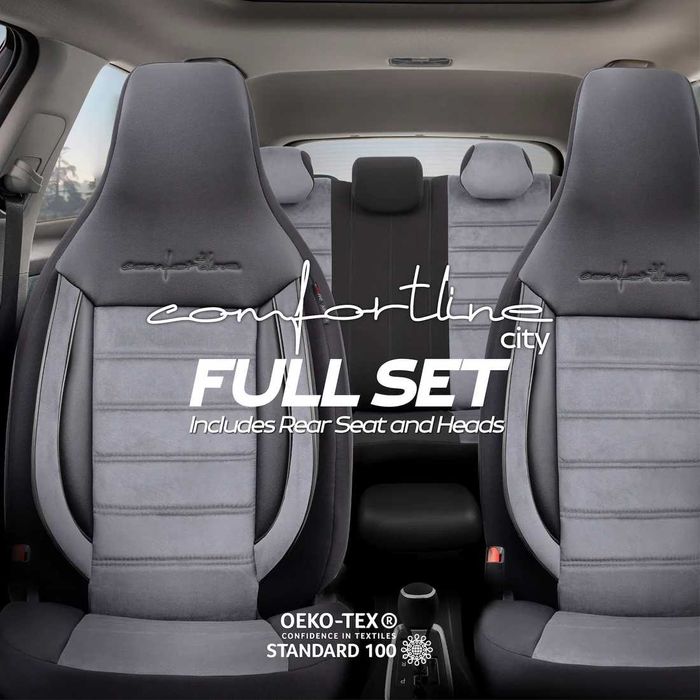 Тапицерия OTOM Comfortline–Черно/Сиво,с Алкантара(За малки автомобили)