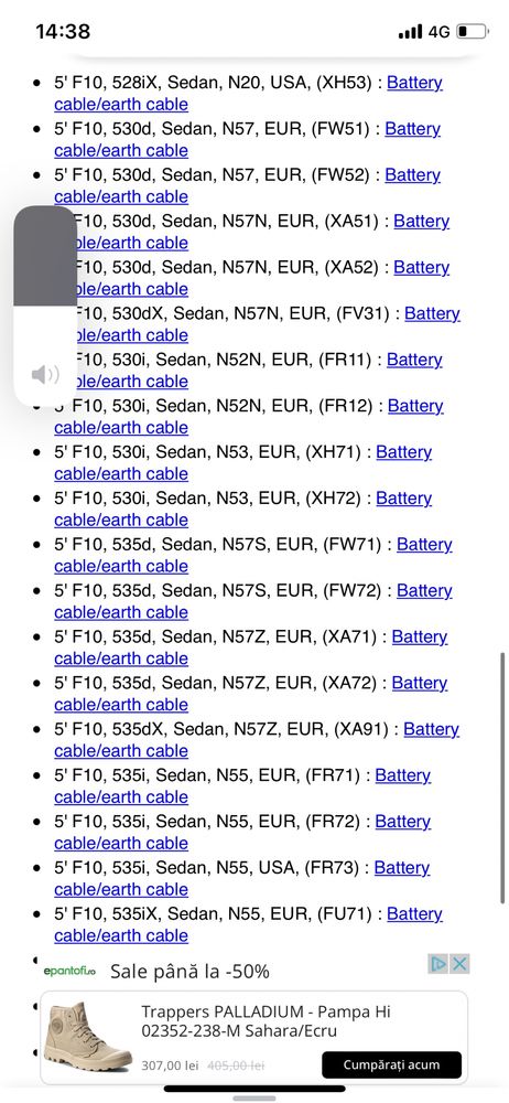 Borna minus/ibs bmw F07 F10 F11 F06 F13 F01 F02 F03 F04 X3, 9253082