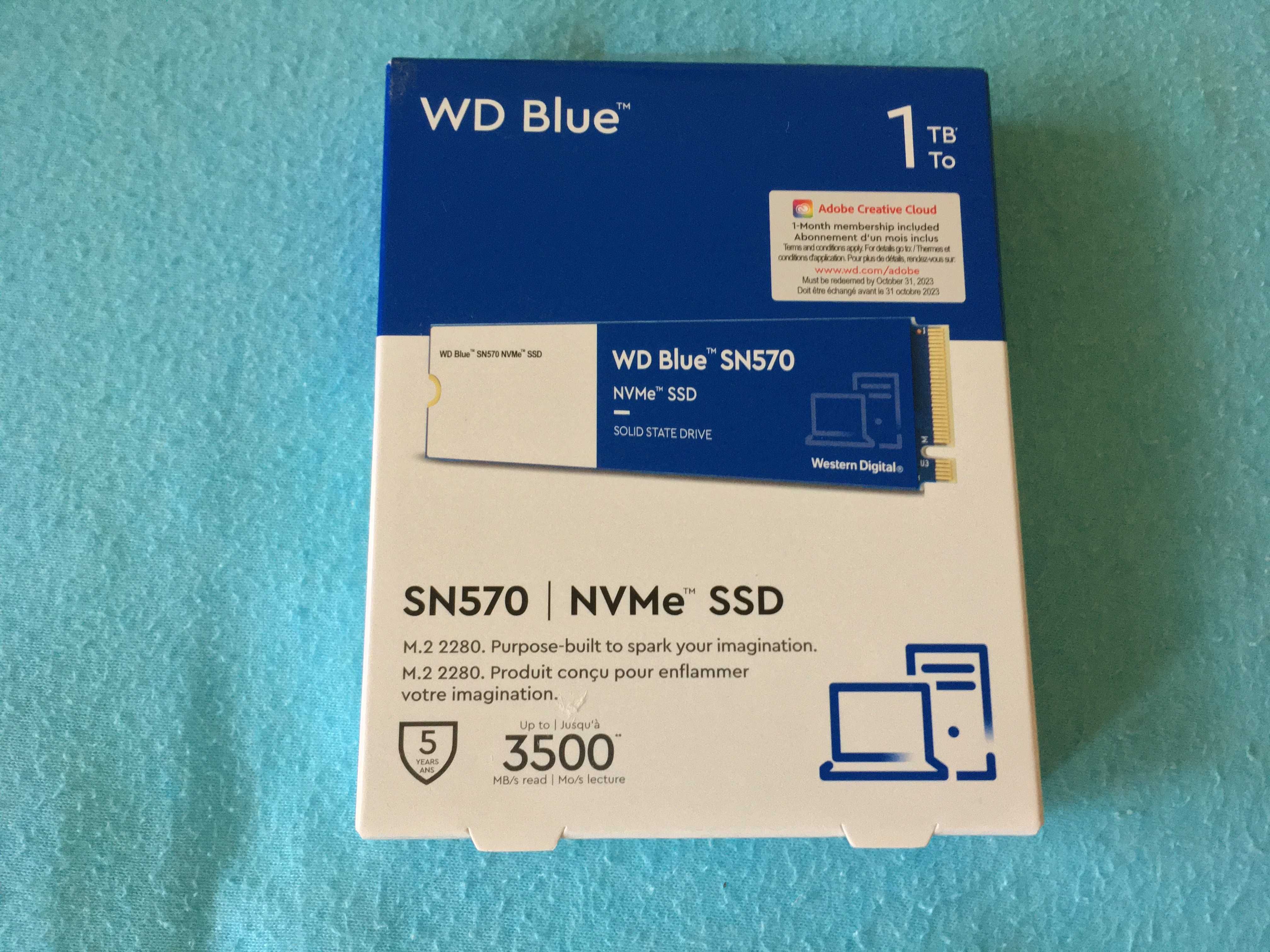 ssd 1 tb m.2 nvme western digital blue sn570, m2 pcie, nou, garantie