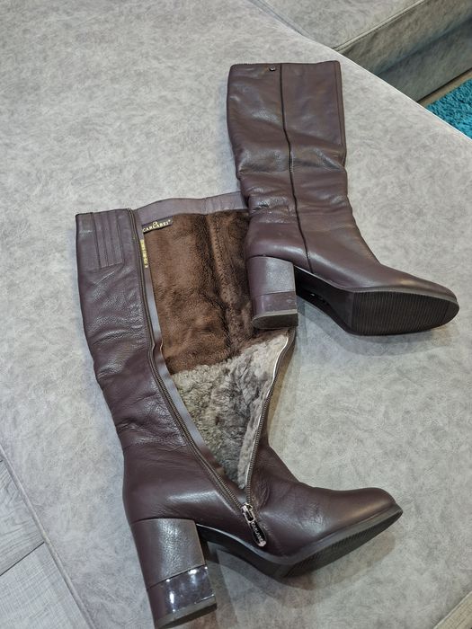 Сапоги зимние кожаные