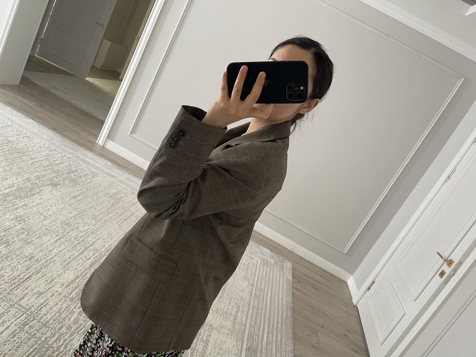 Пиджак клеточный от Mango