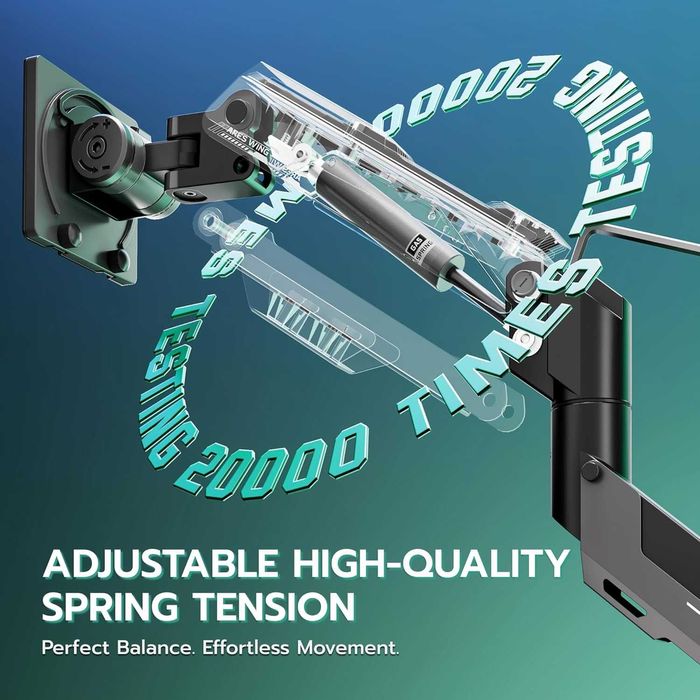 ARES WING газово пружинно рамо за ултраширок монитор плосък/извит 57"