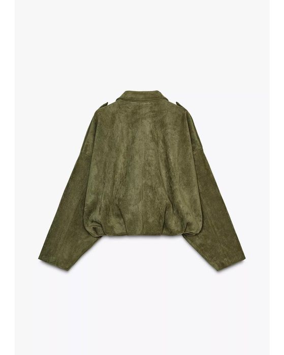 Дамско бомбър яке с ефект от велур ZARA