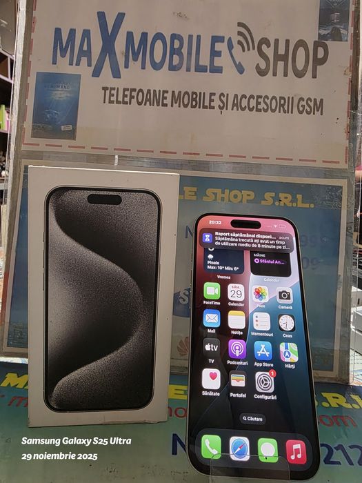 Apple iPhone 15 Pro -256 GB Titanium White / Impecabil