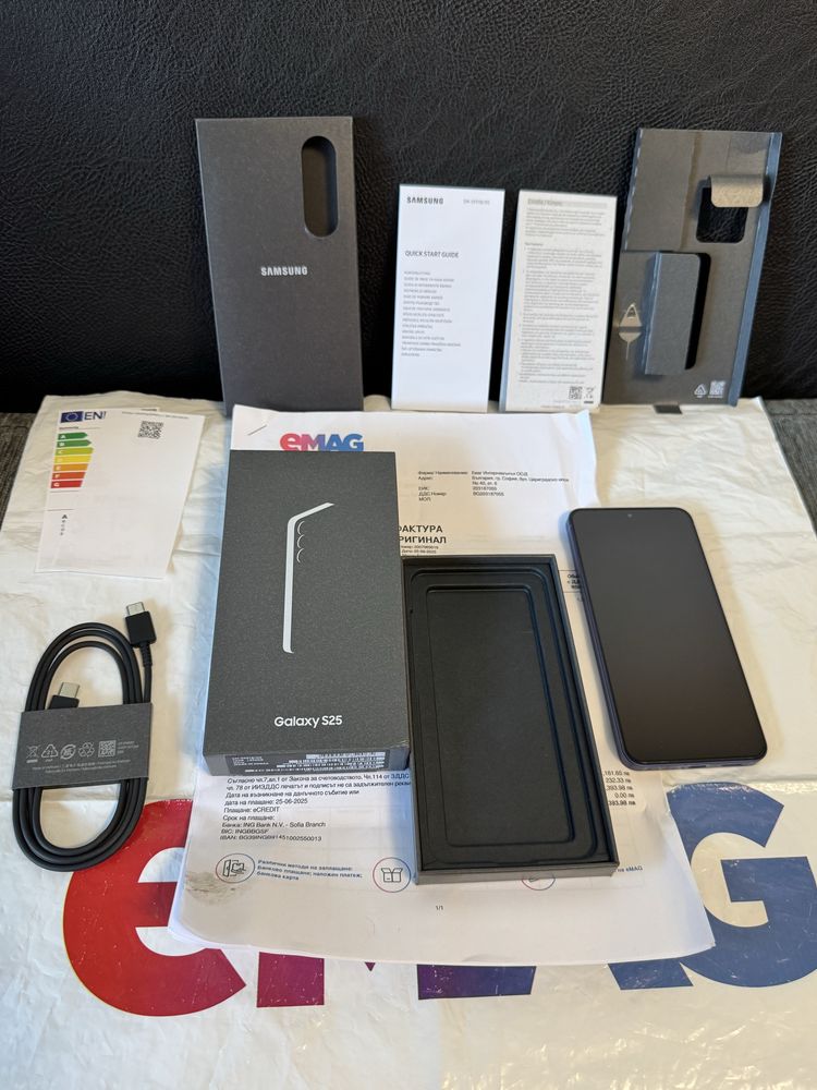КАТО НОВ 256GB Samsung S25 EMAG Гаранция до 2027 г. Navy
