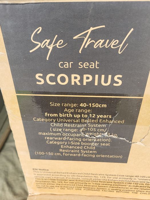 Детско столче за лек автомобил кола , ново в кашон, не е изофикс