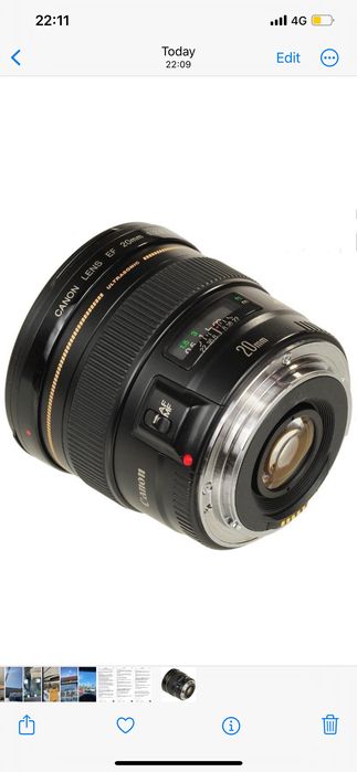 Obiective Canon 28-105 USM si canon 20 mm USM prime
