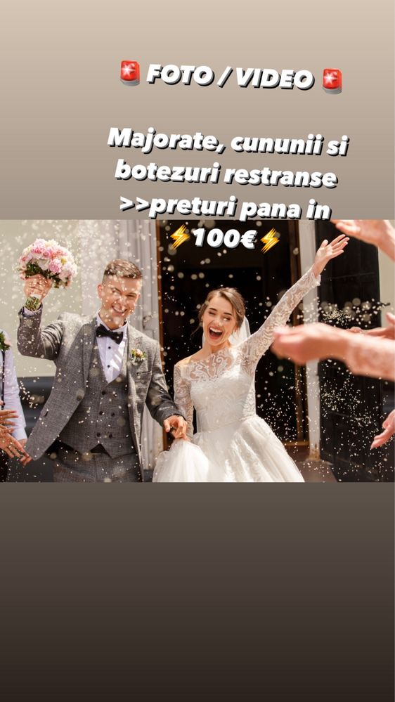 Fotograf evenimente - cununii, majorate, sedinta foto video