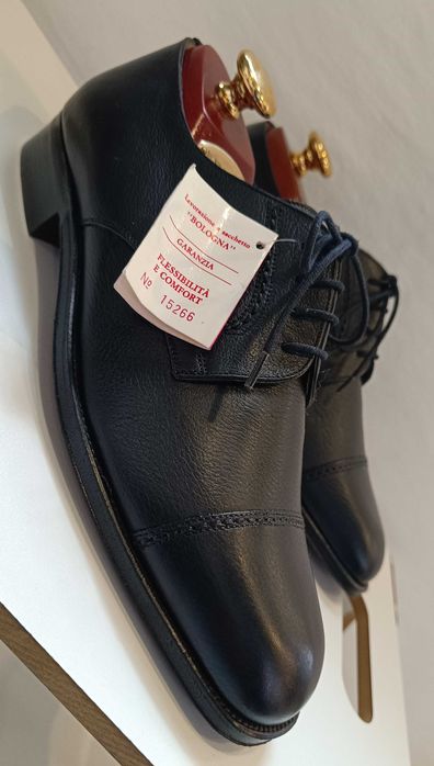 Pantofi de lux 40 40.5 lucrati manual Fratelli Borgioli NOI piele nat