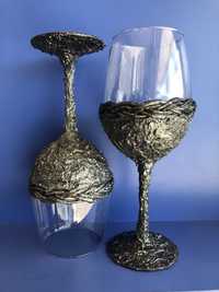 Ръчно декорирани чаши за вино