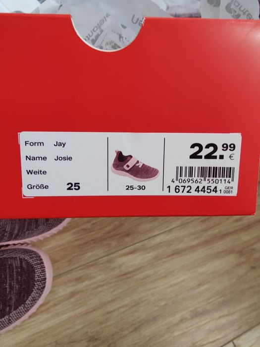 Чисто нови маратонки Elefanten с вълна за момиче, 25 номер