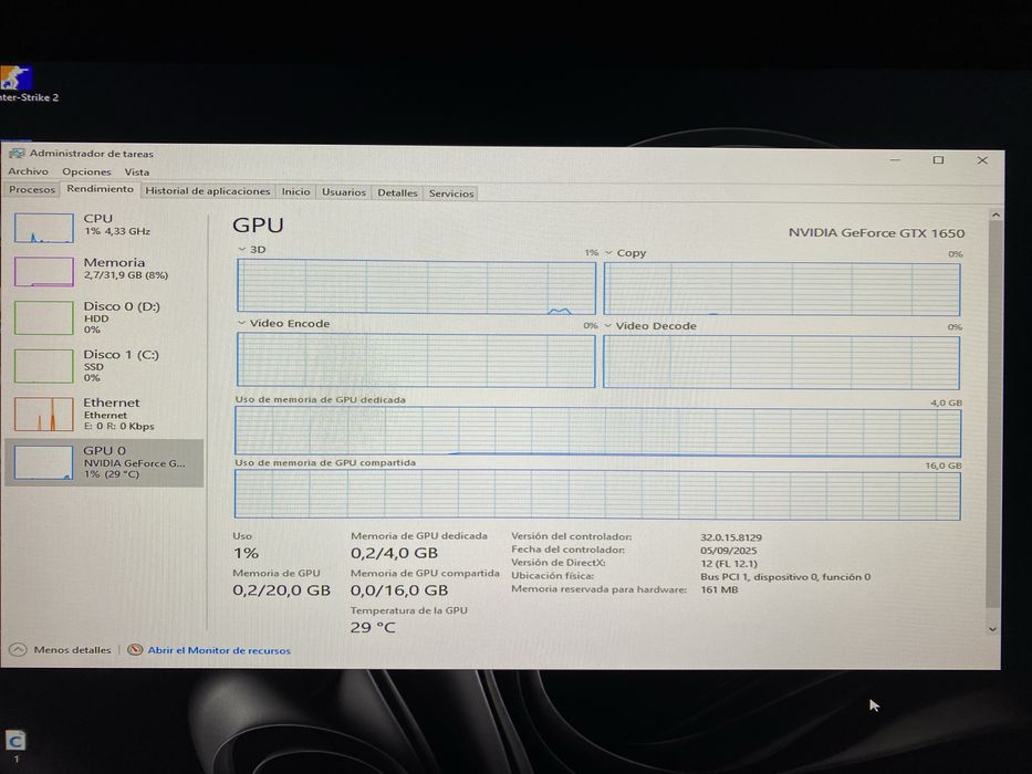 Placa Video GTX 1650 4GB GDDR5