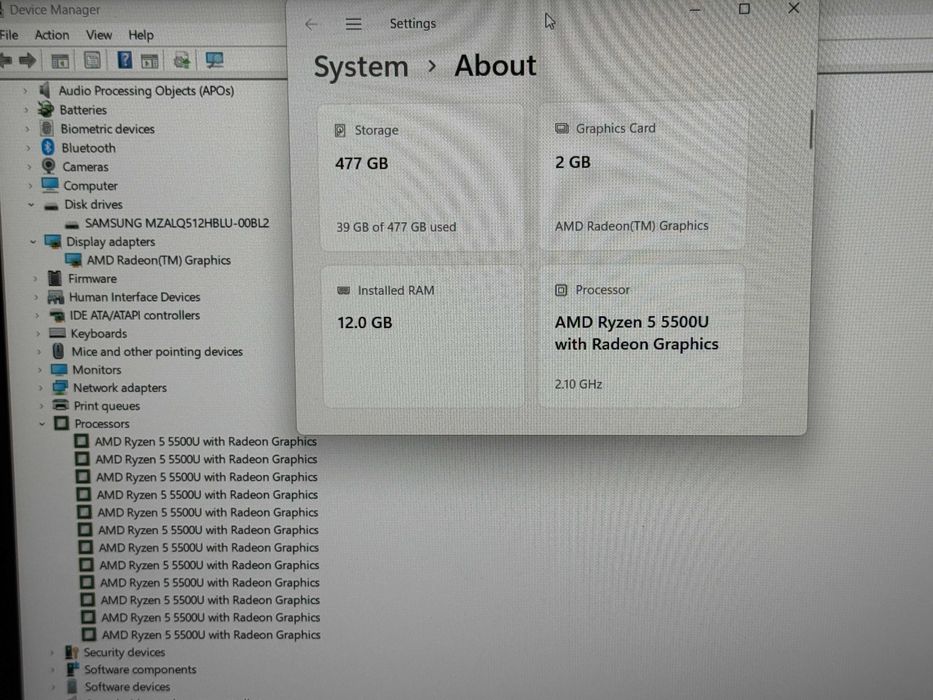 15.6 Lenovo 3`Ryzen 5-5500U/12GB RAM/512GB SSD/Full HD IPS 300 nits