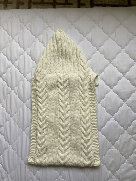 Плетено зимно чувалче за новородено