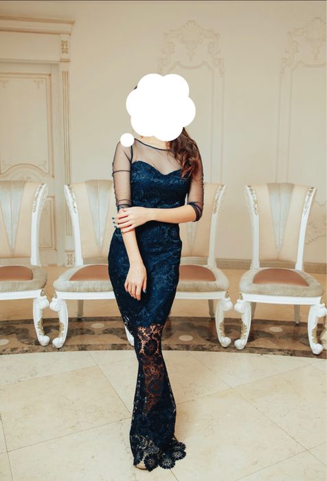 вечернее платье синее