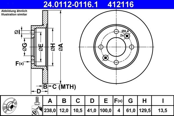 Vand SET Discuri ATE 238mm