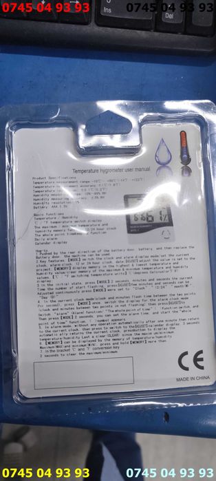 ceas digital de bucatarie arata ora umiditatea temperatura si baterie