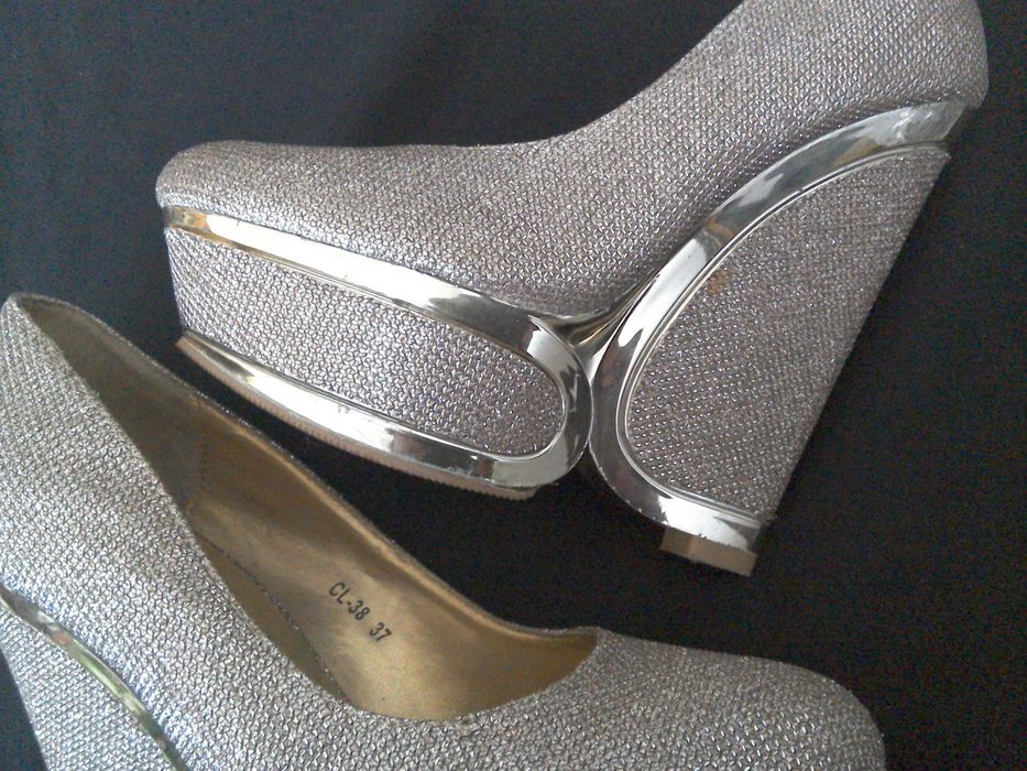 Pantofi platformă, seară  ocazie - Lucia - mărime 37-38  - toc 10 cm