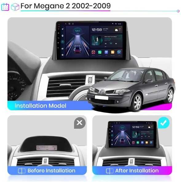 Navigatie Android 12 dedicata Renault Megane 2  Carplay , Android auto