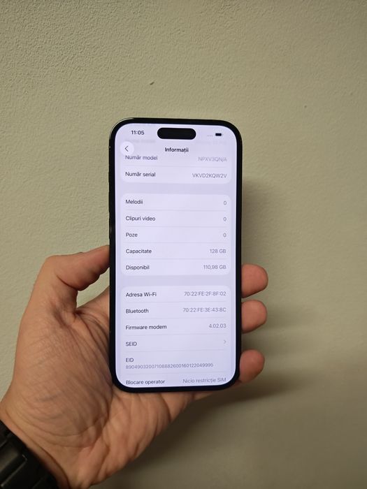 iPhone 14 Pro Black 128GB Stare foarte buna totul original liber retea
