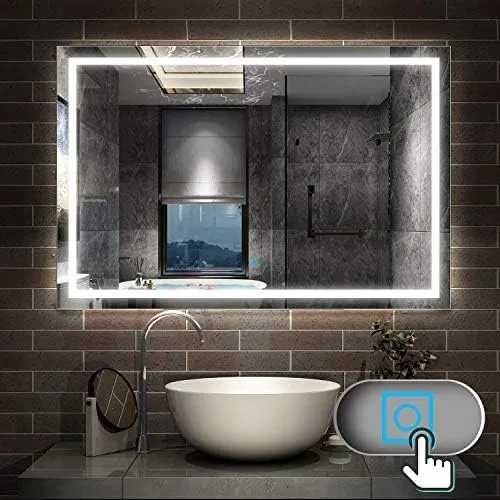 LED Огледало за баня 80×60, увеличителна част, обезпотител и bluetooth