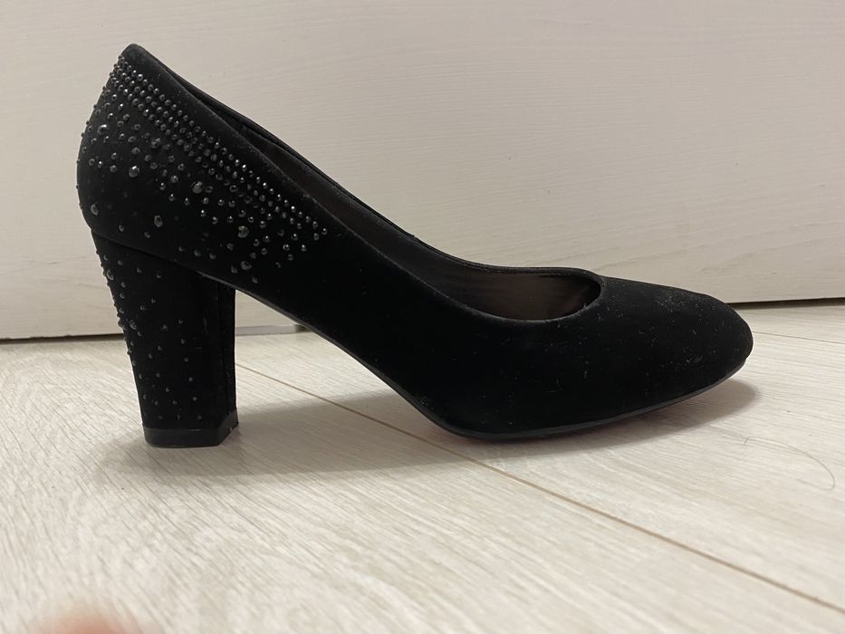 Туфли чёрные замш