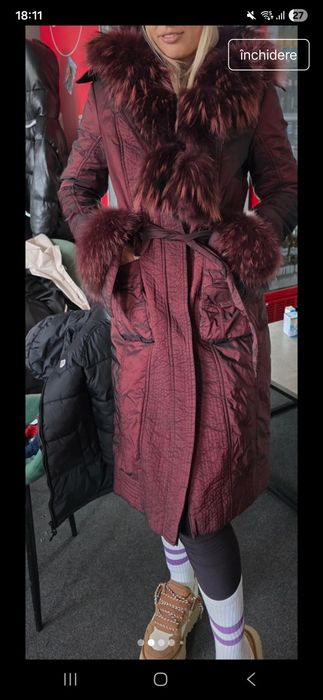 Geaca blana naturala stufoasa