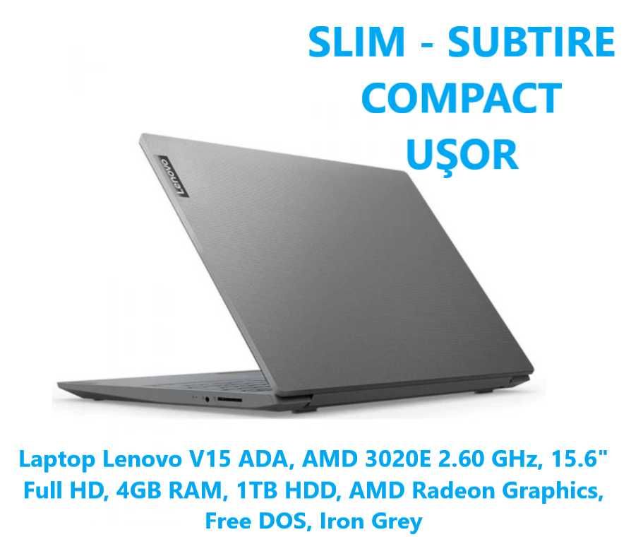 VAND Laptop nou LENOVO V15 ADA, 1TB HDD, 15.6" Full HD, 4GB RAM, AMD