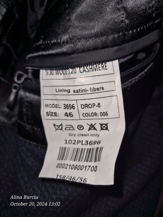 Palton lana cu cashmere
