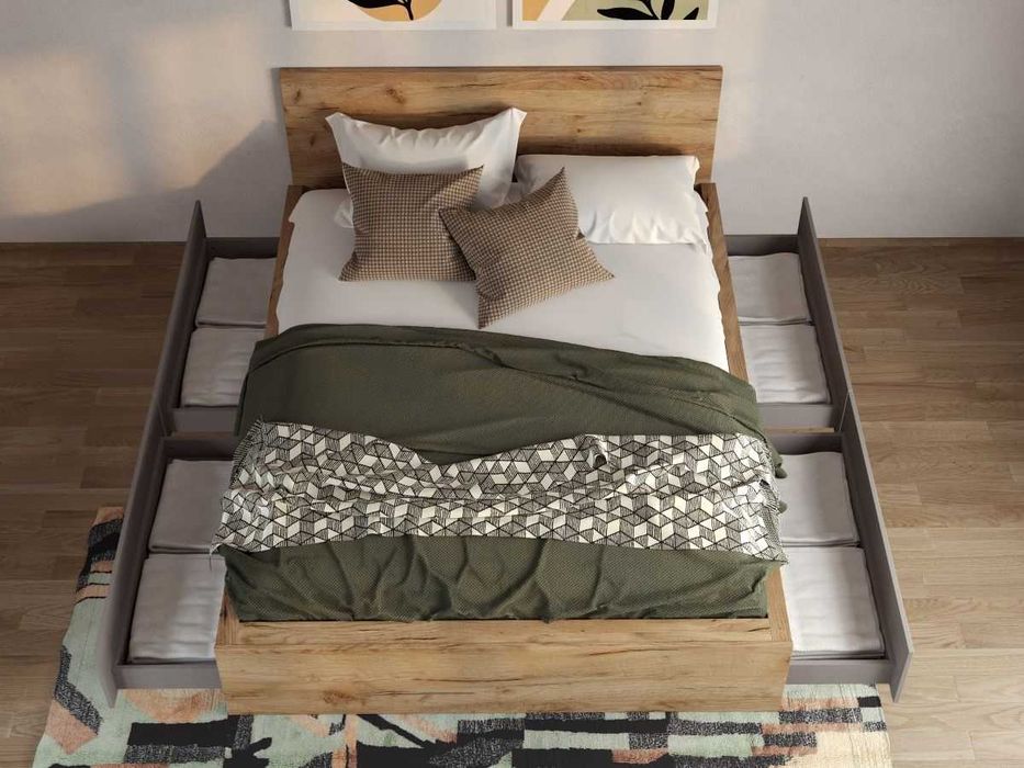 Set Mobila Dormitor Casmir / Stejar Siena C03 - Transport Gratuit