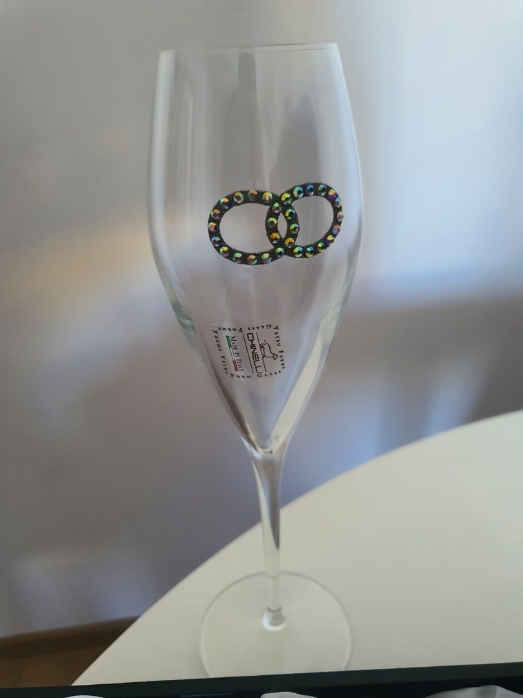 Set de pahare din cristal Chinelli cu pietre swarovski cadou de nunta