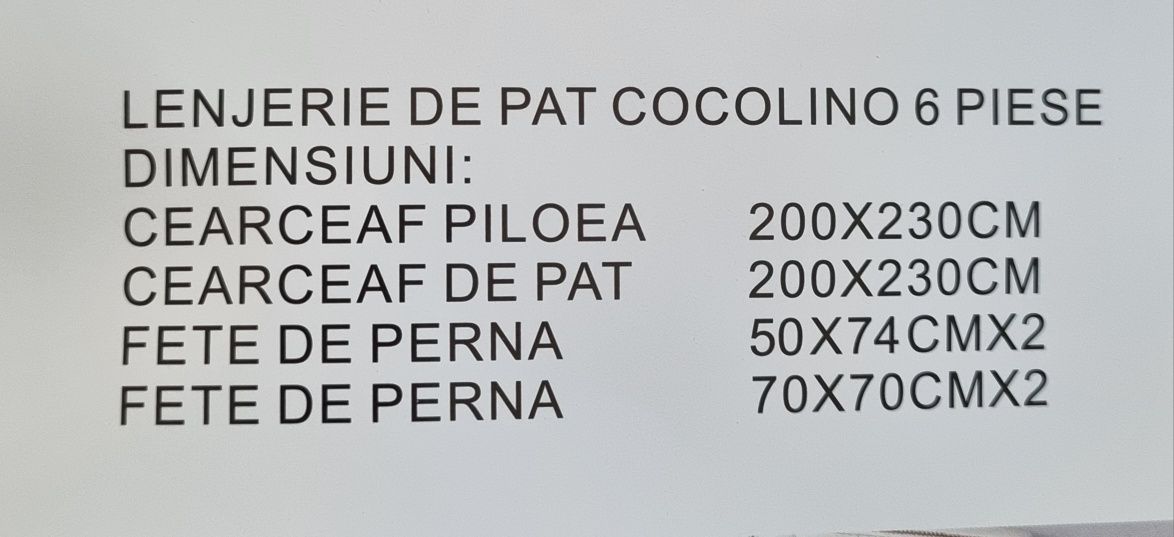 Lenjerie pat cocolino 6 pcs