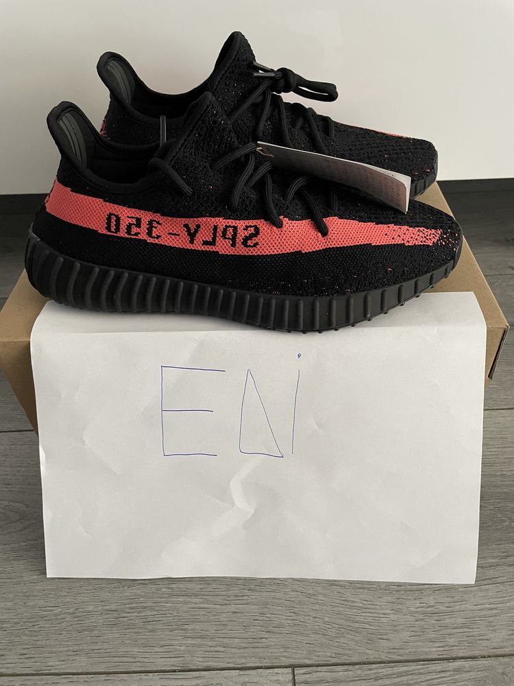 Yeezy 350 Black/Red, 42 2/3