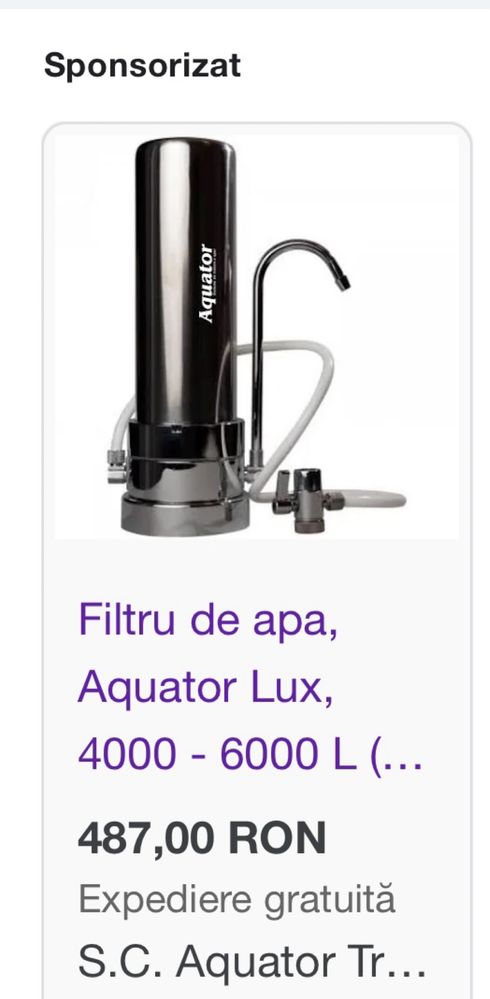 Filtru Apa Aquator Lux