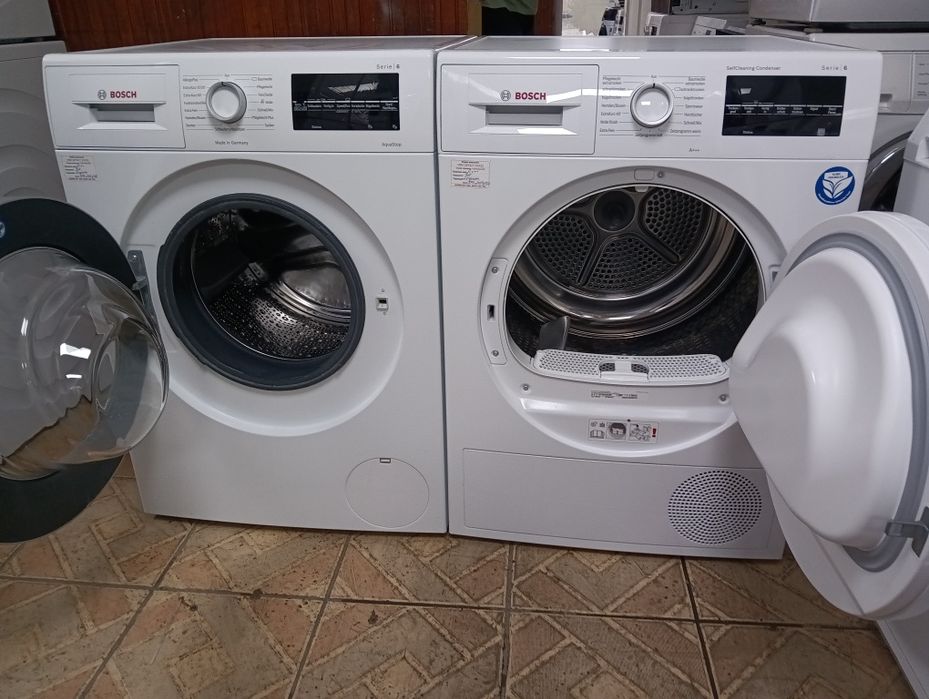 Комплект пералня и сушилня с термопомпа Бош Bosch Serie 6 A+++ 8кг