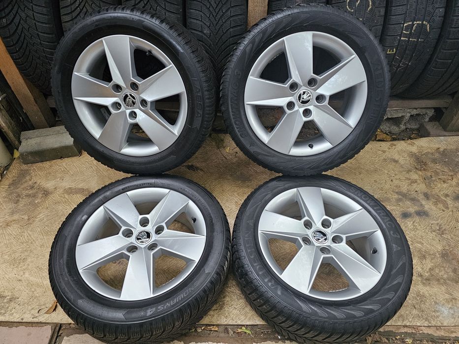 Jante aliaj 16" Skoda Octavia 2/3/4-cu anvelope iarna M+S 205/55/16