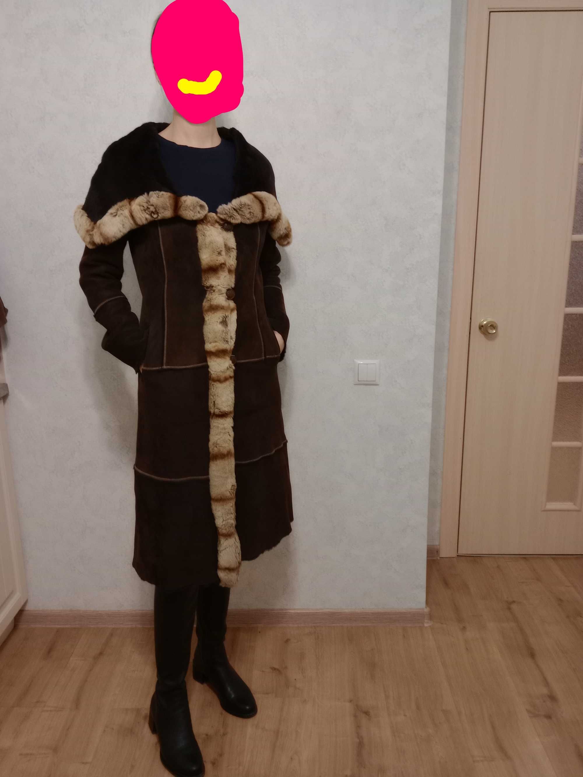 Продам дублёнку коричневую (б/у)