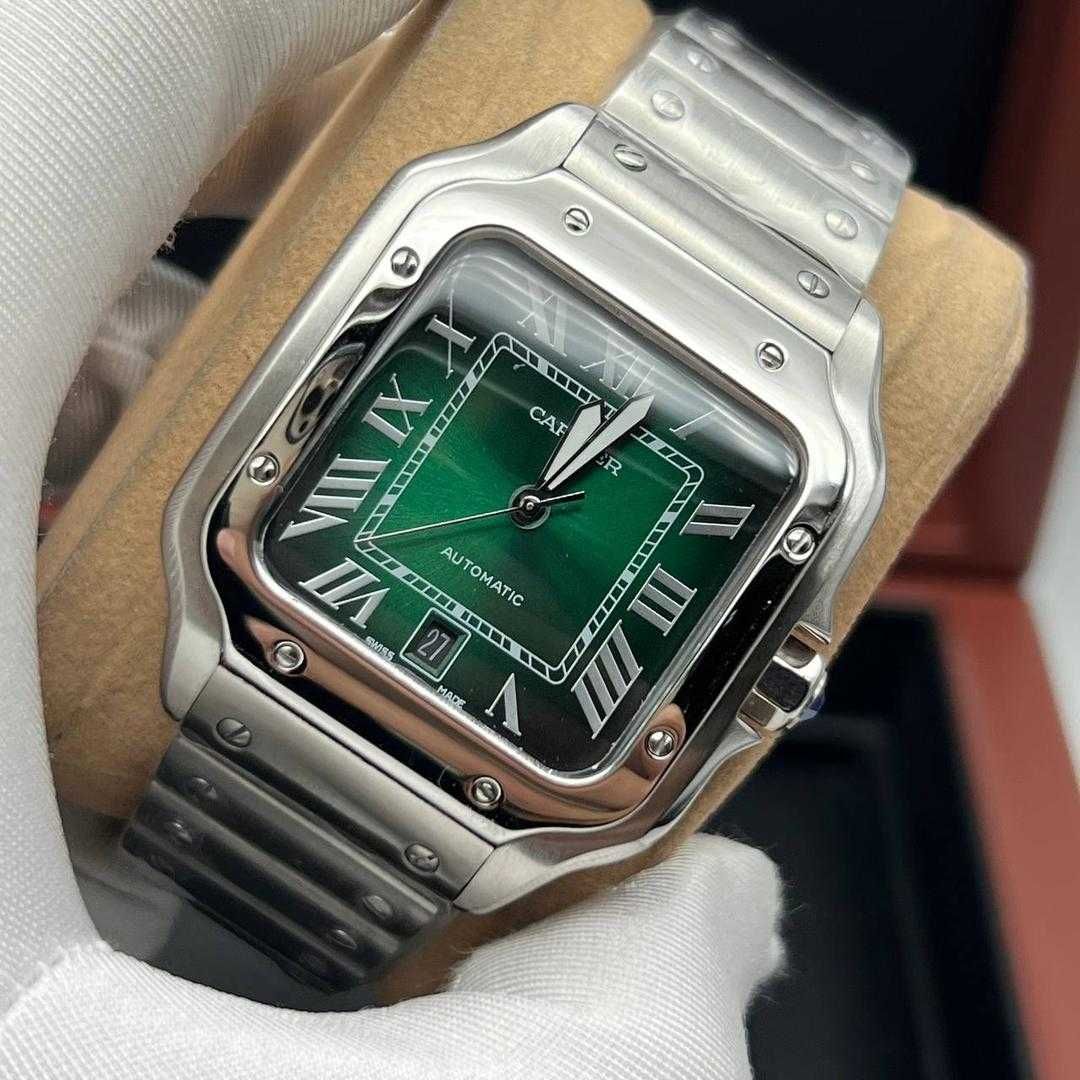 Мъжки автоматичен часовник Cartier Santos de Cartier Green