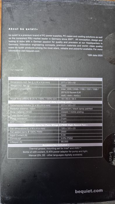 Cooler procesor cu lichid Be Quiet 1200