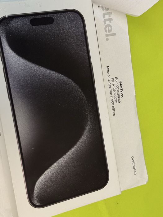 КАТО НОВ 1TB iPhone 15 Pro Max Yettel Гаранция 2026 Black / Черен