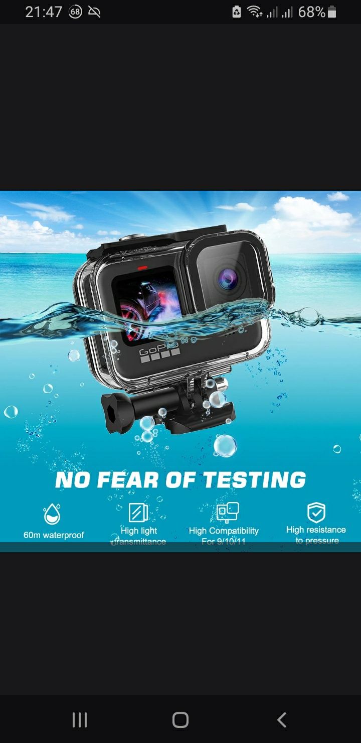 GoPro Hero 11 10 9 черный водонепроницаемый чехол для дайвинга