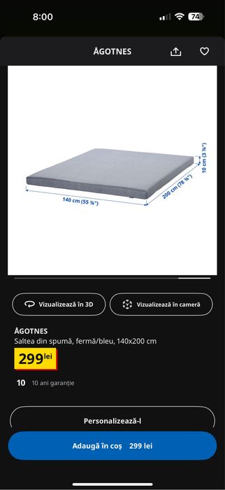 Pat Ikea (cadru si saltea)