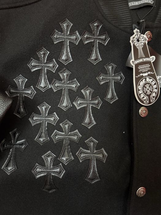 Chrome Hearts Jacket Wool And Leather Metal Design