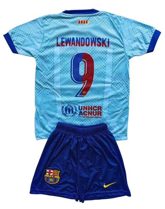 Детски футболен екип Барселона Левандовски тениска Barcelona комплект