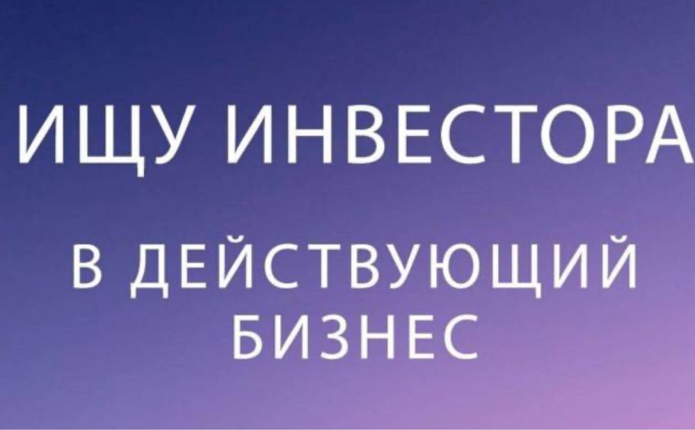 Ищу инвестора в действующий бизнес