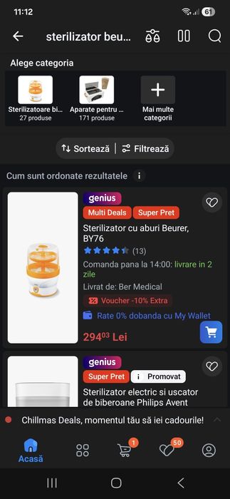 Sterilizator biberoane