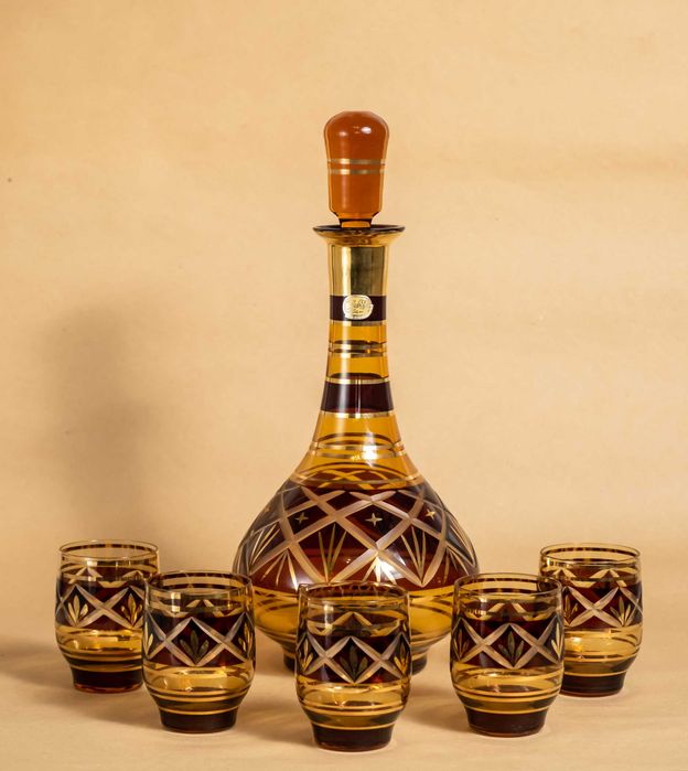 Графин с рюмками СССР Богемия