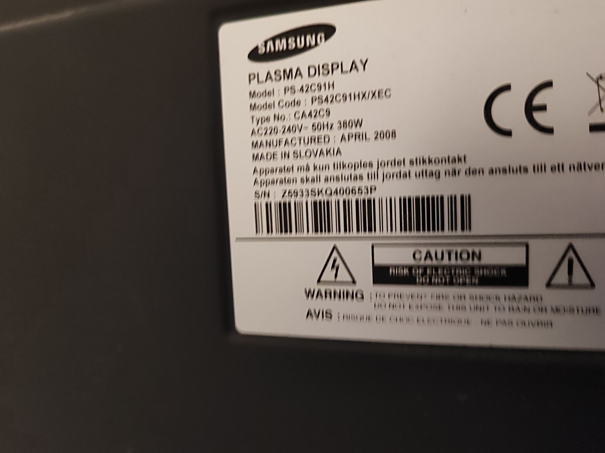 Samsung TV PS42C91H